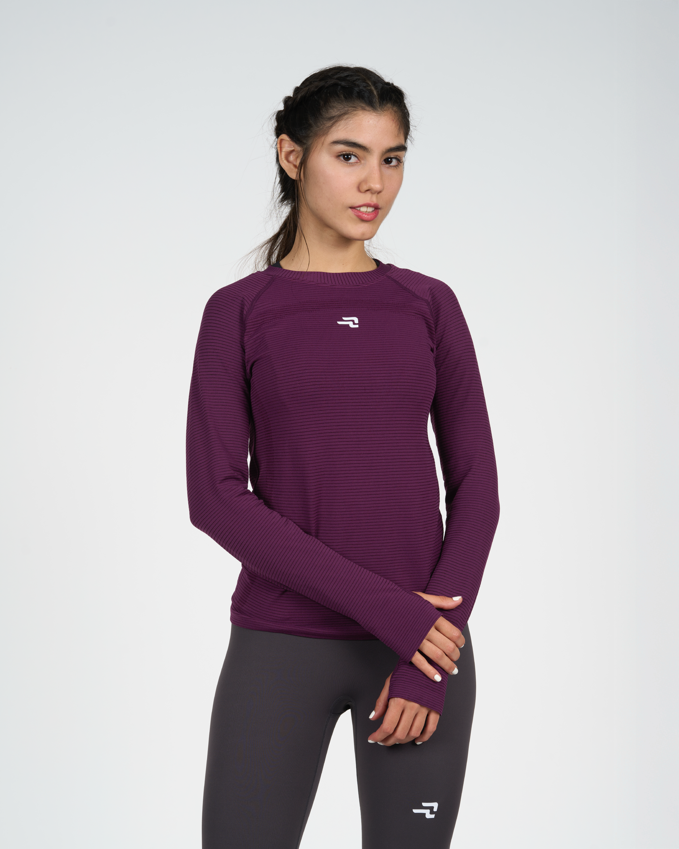 Polera Trama - Manga Larga - Púrpura