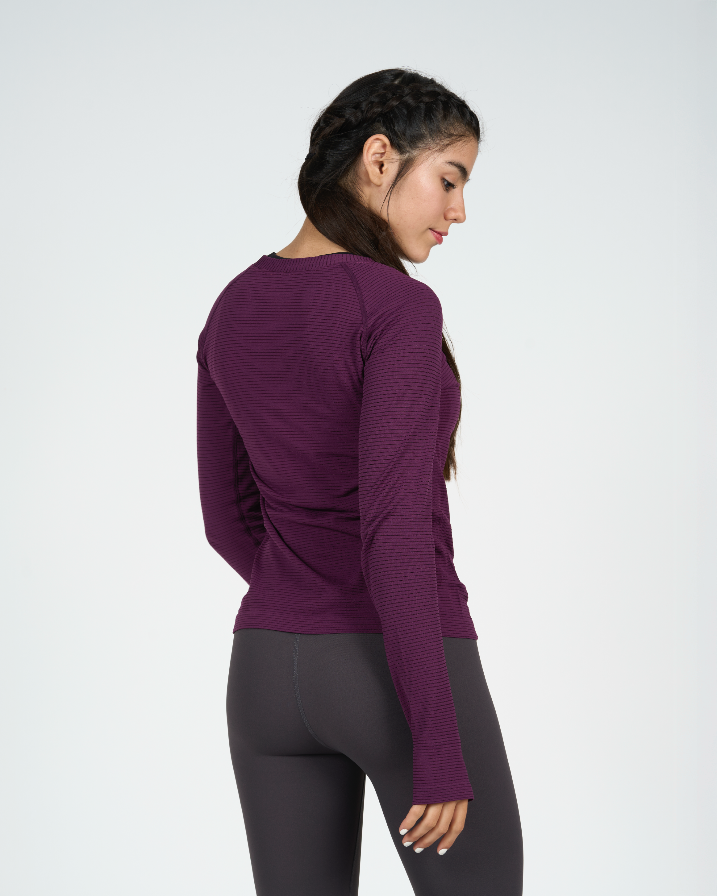 Polera Trama - Manga Larga - Púrpura