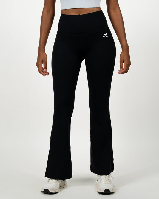 Calza Flare - Pretina Alta - Negro