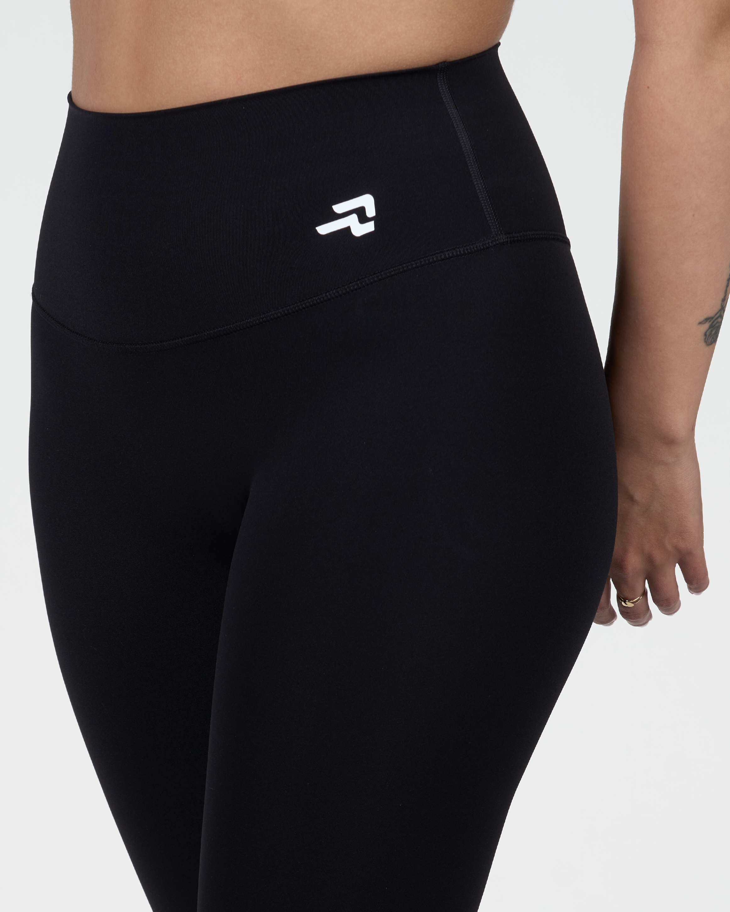 Calza Strech - 7/8 Pretina Alta - Negro