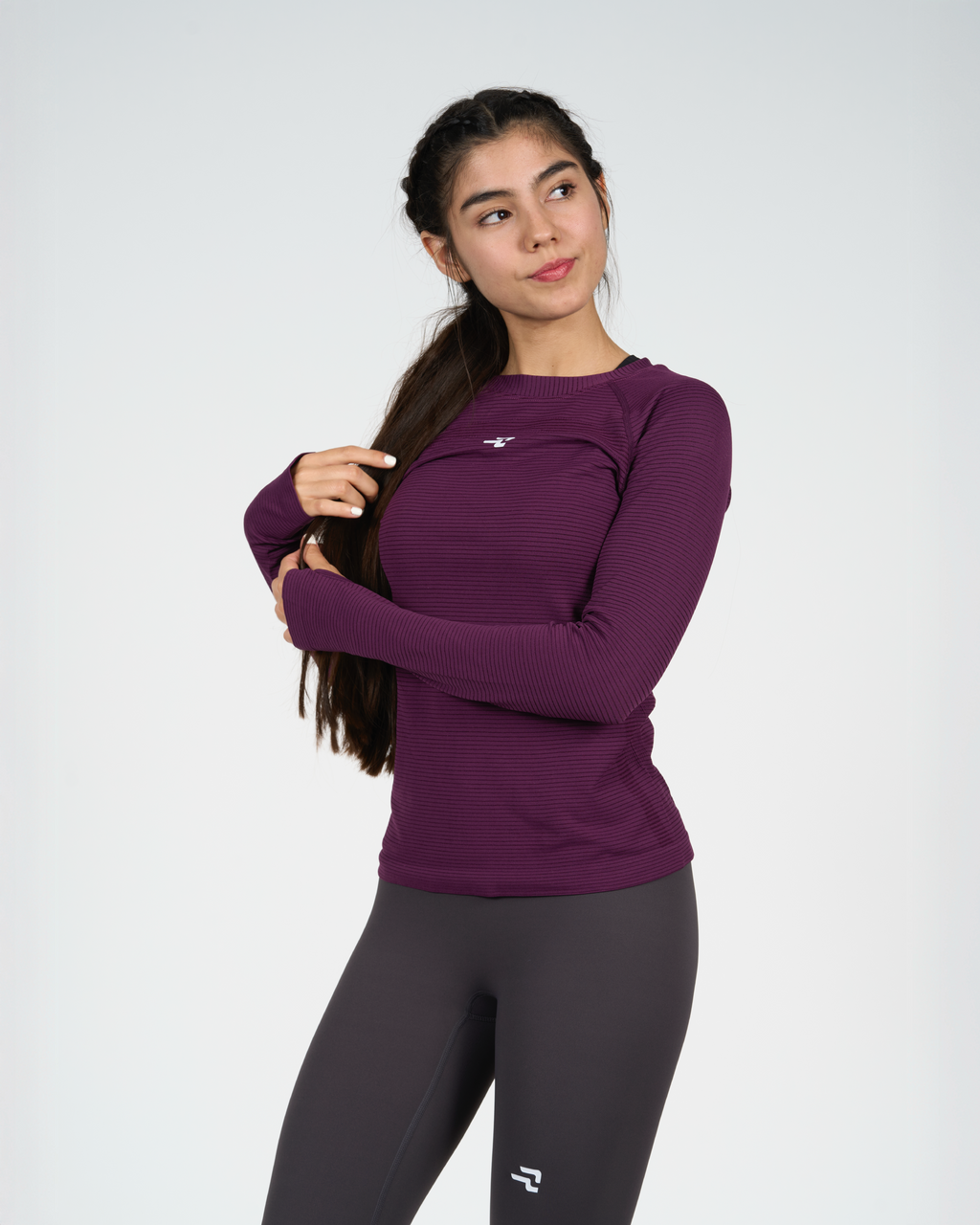 Polera Trama - Manga Larga - Púrpura