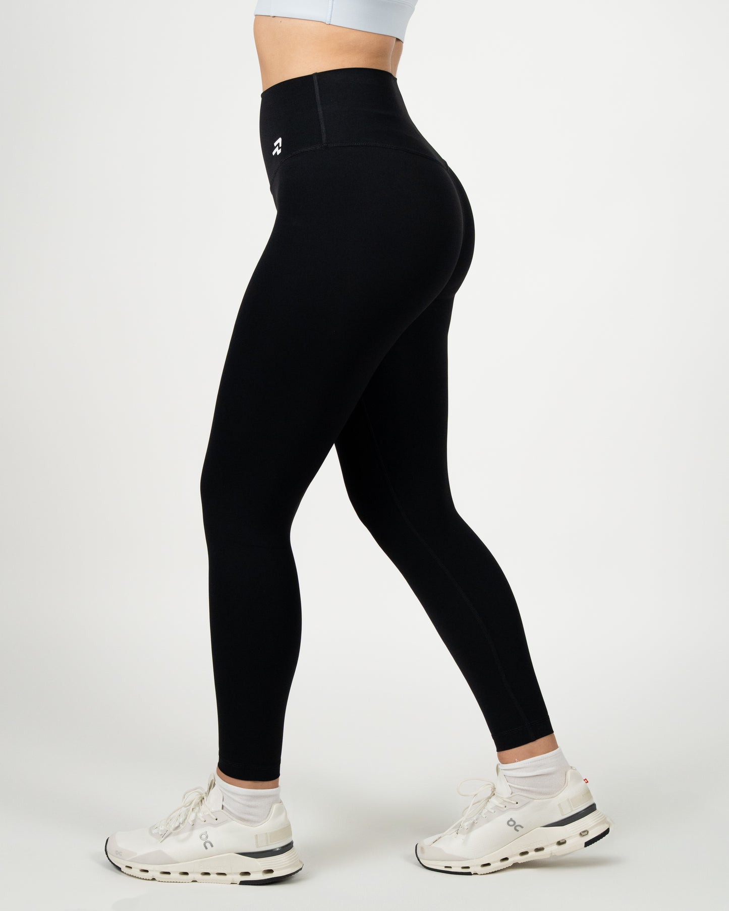 Calza Strech - 7/8 Pretina Alta - Negro