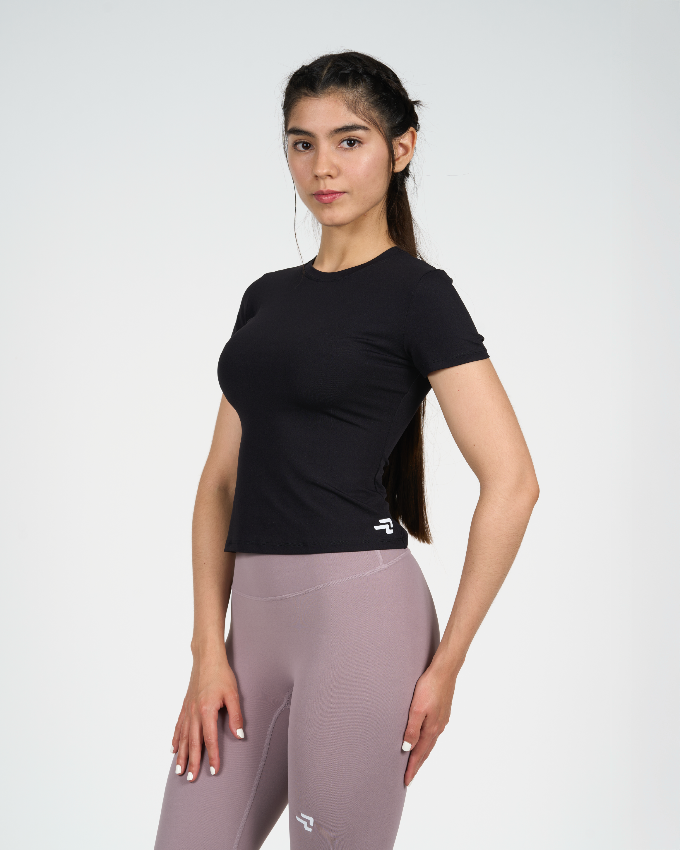 Polera Trama - Manga Corta - Negro