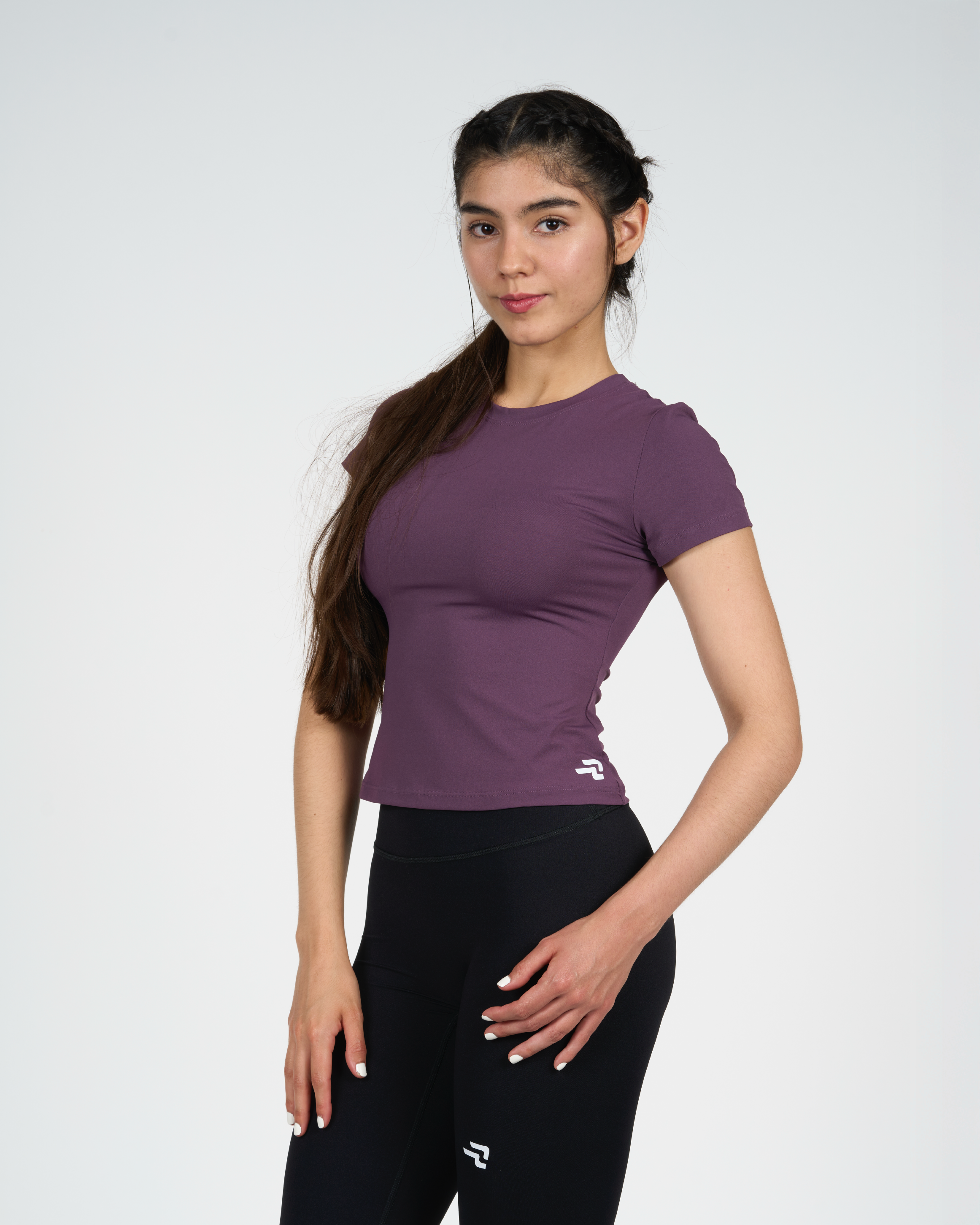 Polera Trama - Manga Corta - Púrpura Grisáceo